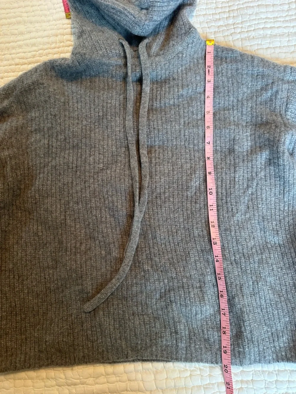 Quince Mongolian Cashmere Fisherman Pullover Hoodie 🩶 SIZE S